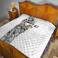 American Samoa Flag Day Quilt Tribal Tattoo with Eagle White
