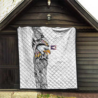 American Samoa Flag Day Quilt Tribal Tattoo with Eagle White