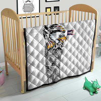 American Samoa Flag Day Quilt Tribal Tattoo with Eagle White