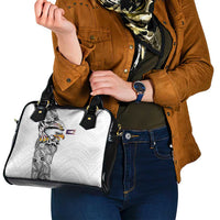 American Samoa Flag Day Shoulder Handbag Tribal Tattoo with Eagle White LT03 - Polynesian Pride