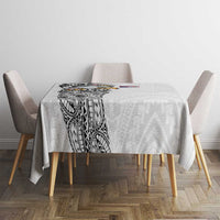 American Samoa Flag Day Tablecloth Tribal Tattoo with Eagle White