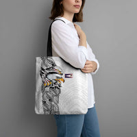 American Samoa Flag Day Tote Bag Tribal Tattoo with Eagle White LT03 - Polynesian Pride