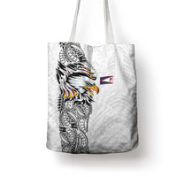 American Samoa Flag Day Tote Bag Tribal Tattoo with Eagle White LT03 - Polynesian Pride