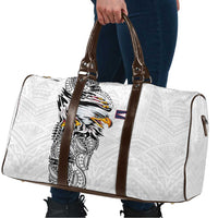 American Samoa Flag Day Travel Bag Tribal Tattoo with Eagle White