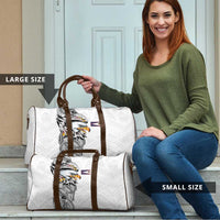 American Samoa Flag Day Travel Bag Tribal Tattoo with Eagle White