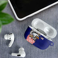 American Samoa Flag Day AirPods Case Tribal Tattoo with Eagle Blue-Red LT03 - Polynesian Pride