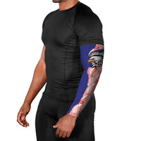 American Samoa Flag Day Arm Sleeves Tribal Tattoo with Eagle Blue-Red LT03 - Polynesian Pride