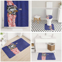 American Samoa Flag Day Bathroom Set Tribal Tattoo with Eagle Blue-Red LT03 - Polynesian Pride