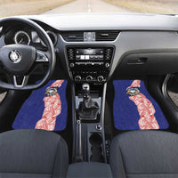 American Samoa Flag Day Car Mats Tribal Tattoo with Eagle Blue-Red LT03 Set 2pcs - Front Blue - Polynesian Pride