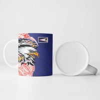 American Samoa Flag Day Ceramic Mug Tribal Tattoo with Eagle Blue-Red LT03 - Polynesian Pride