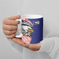 American Samoa Flag Day Ceramic Mug Tribal Tattoo with Eagle Blue-Red LT03 - Polynesian Pride