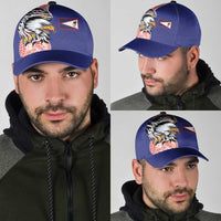 American Samoa Flag Day Classic Cap Tribal Tattoo with Eagle Blue-Red LT03 - Polynesian Pride