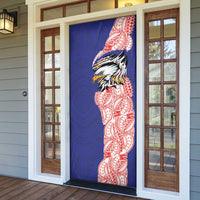 American Samoa Flag Day Door Cover Tribal Tattoo with Eagle Blue-Red LT03 - Polynesian Pride
