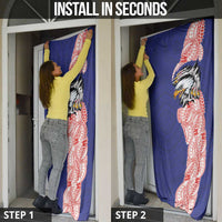 American Samoa Flag Day Door Cover Tribal Tattoo with Eagle Blue-Red LT03 - Polynesian Pride