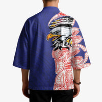 American Samoa Flag Day Kimono Tribal Tattoo with Eagle Blue-Red LT03 - Polynesian Pride