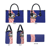 American Samoa Flag Day Leather Bag Tribal Tattoo with Eagle Blue-Red LT03 - Polynesian Pride