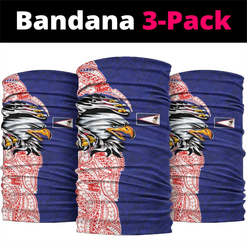 American Samoa Flag Day Neck Gaiter Tribal Tattoo with Eagle Blue-Red LT03 package One Size: 25*50cm Blue - Polynesian Pride