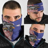 American Samoa Flag Day Neck Gaiter Tribal Tattoo with Eagle Blue-Red LT03 - Polynesian Pride