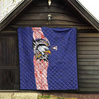 American Samoa Flag Day Quilt Tribal Tattoo with Eagle Blue-Red LT03 - Polynesian Pride
