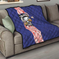 American Samoa Flag Day Quilt Tribal Tattoo with Eagle Blue-Red LT03 - Polynesian Pride