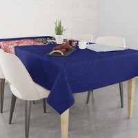 American Samoa Flag Day Tablecloth Tribal Tattoo with Eagle Blue-Red LT03 - Polynesian Pride