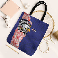 American Samoa Flag Day Tote Bag Tribal Tattoo with Eagle Blue-Red LT03 Black Strap One Size Blue - Polynesian Pride