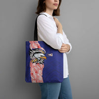 American Samoa Flag Day Tote Bag Tribal Tattoo with Eagle Blue-Red LT03 - Polynesian Pride