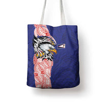 American Samoa Flag Day Tote Bag Tribal Tattoo with Eagle Blue-Red LT03 - Polynesian Pride
