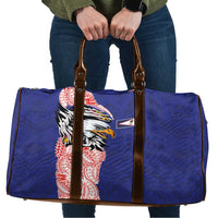 American Samoa Flag Day Travel Bag Tribal Tattoo with Eagle Blue-Red LT03 Blue - Polynesian Pride