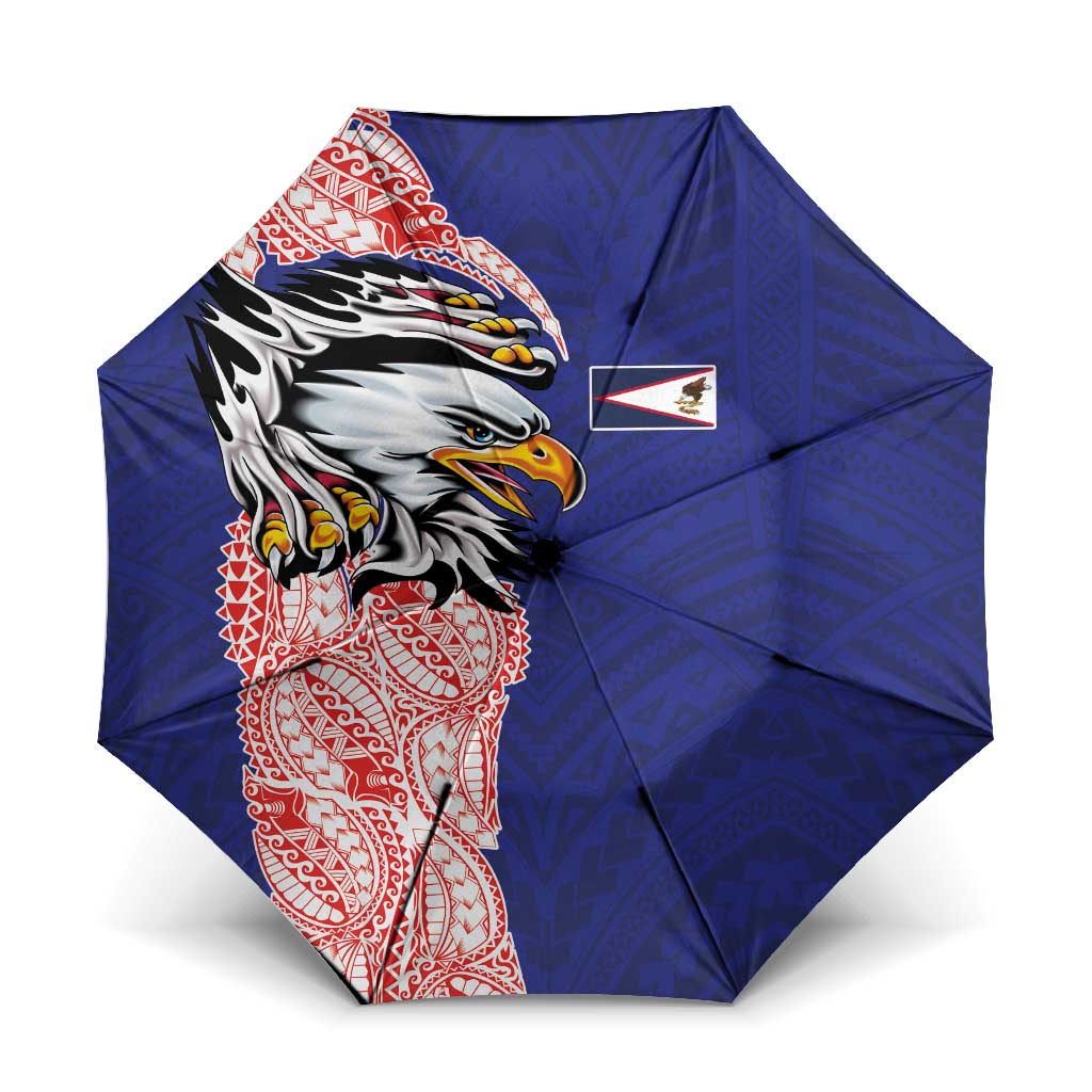 American Samoa Flag Day Umbrella Tribal Tattoo with Eagle Blue-Red LT03 One Size Folded 11.42 inch Opened Diameter 37.4 inch Blue - Polynesian Pride