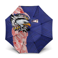 American Samoa Flag Day Umbrella Tribal Tattoo with Eagle Blue-Red LT03 One Size Folded 11.42 inch Opened Diameter 37.4 inch Blue - Polynesian Pride