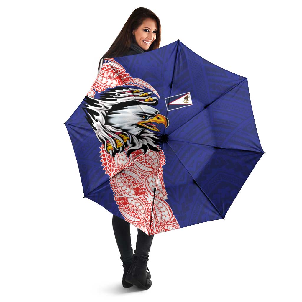 American Samoa Flag Day Umbrella Tribal Tattoo with Eagle Blue-Red LT03 - Polynesian Pride