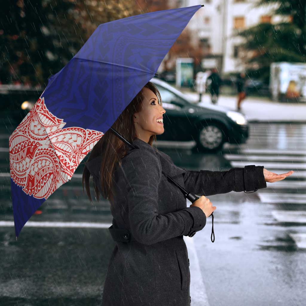 American Samoa Flag Day Umbrella Tribal Tattoo with Eagle Blue-Red LT03 - Polynesian Pride