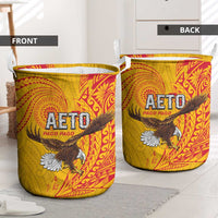 American Samoa Flag Day Laundry Basket Fautasi Race Pago Pago-Aeto Eagle Wings Tribal Style LT03 - Polynesian Pride