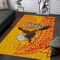 American Samoa Flag Day Area Rug Fautasi Race Pago Pago-Aeto Eagle Wings Tribal Style