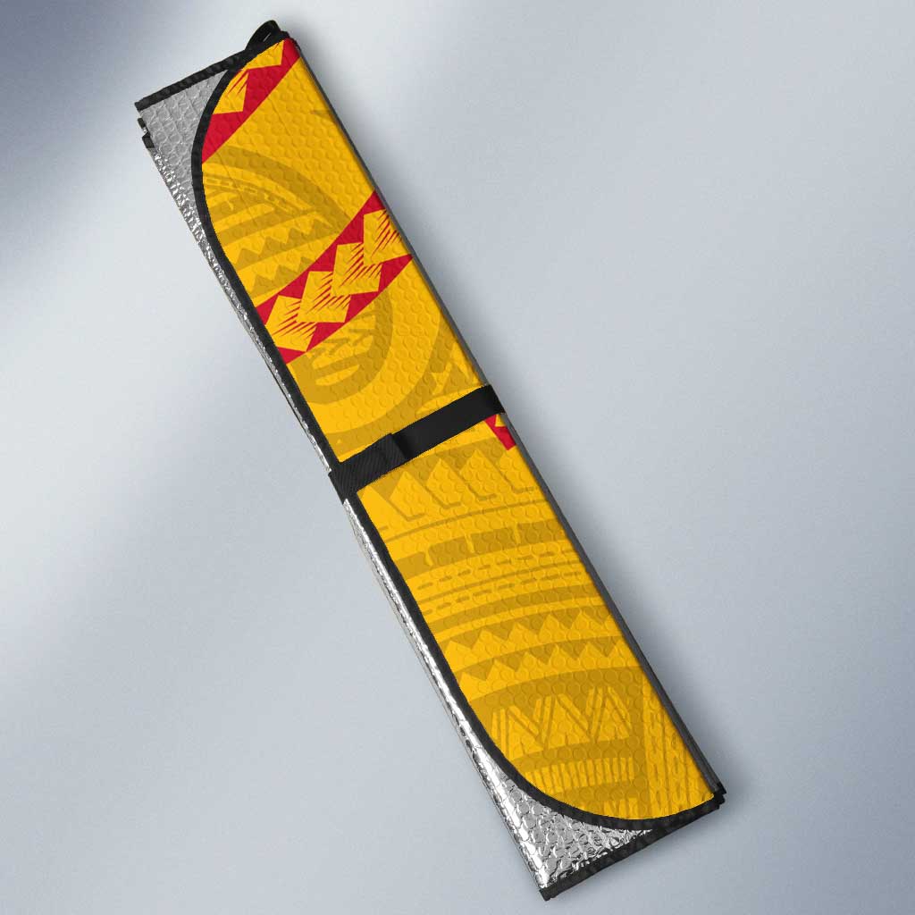 American Samoa Flag Day Auto Sun Shade Fautasi Race Pago Pago-Aeto Eagle Wings Tribal Style LT03 - Polynesian Pride