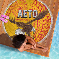 American Samoa Flag Day Beach Blanket Fautasi Race Pago Pago-Aeto Eagle Wings Tribal Style LT03 - Polynesian Pride