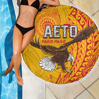 American Samoa Flag Day Beach Blanket Fautasi Race Pago Pago-Aeto Eagle Wings Tribal Style LT03 - Polynesian Pride