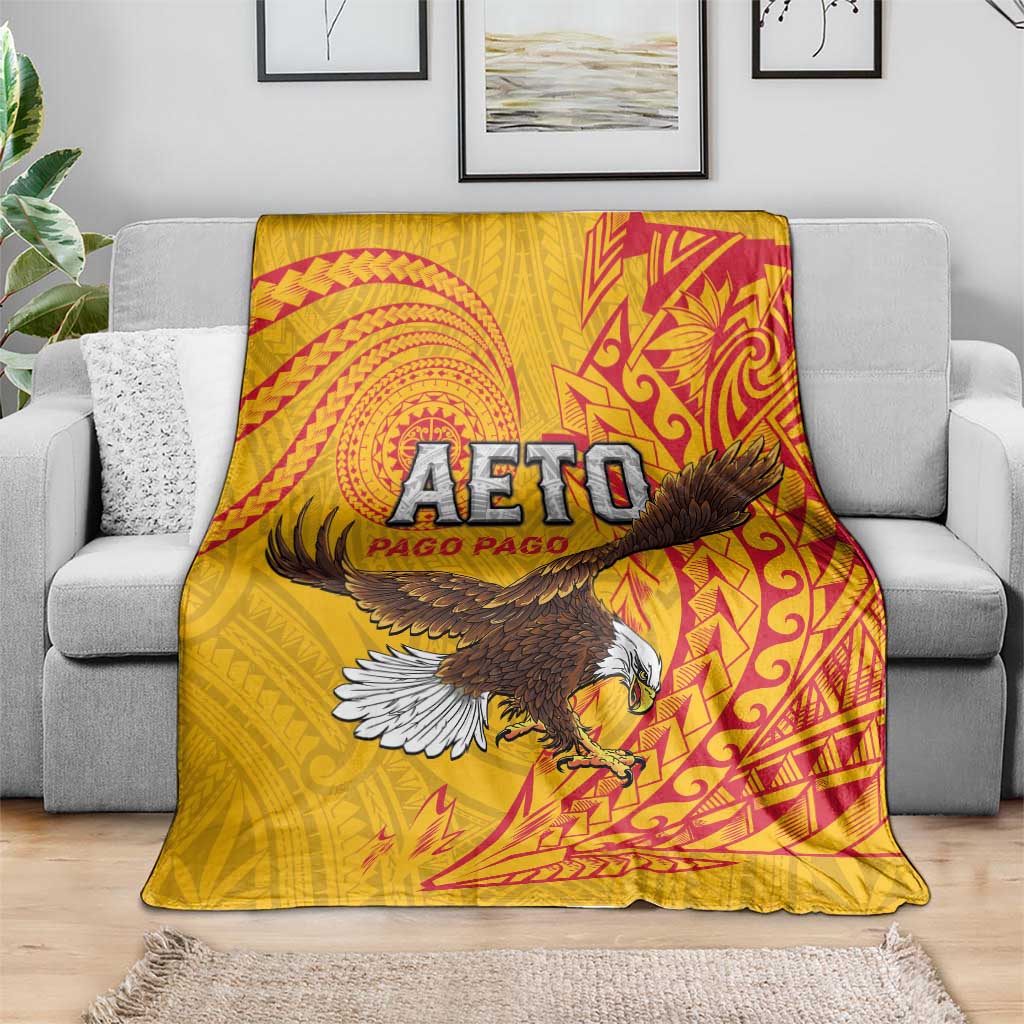 American Samoa Flag Day Blanket Fautasi Race Pago Pago-Aeto Eagle Wings Tribal Style LT03 - Polynesian Pride