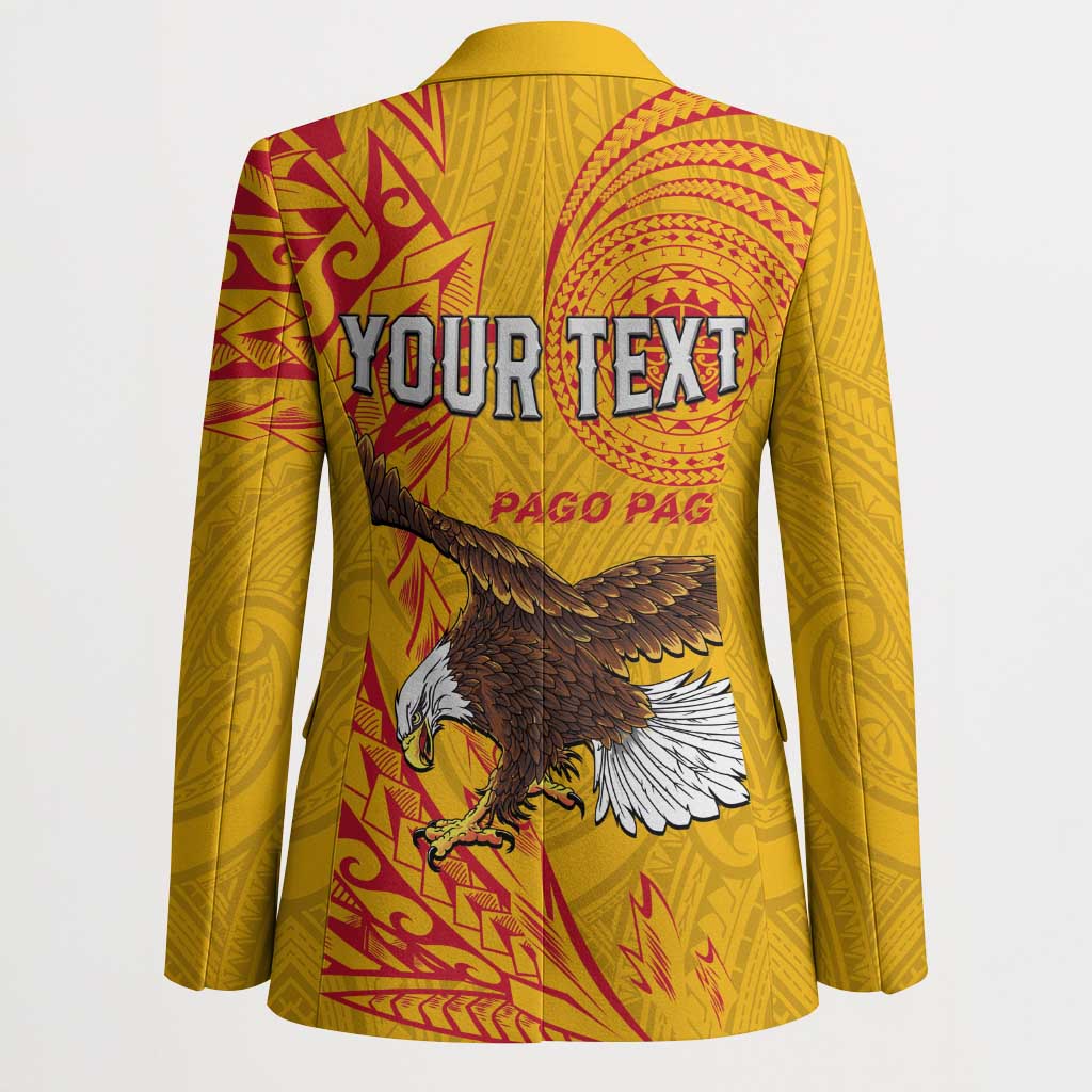 Personalised American Samoa Flag Day Blazer Fautasi Race Pago Pago-Aeto Eagle Wings Tribal Style LT03 - Polynesian Pride