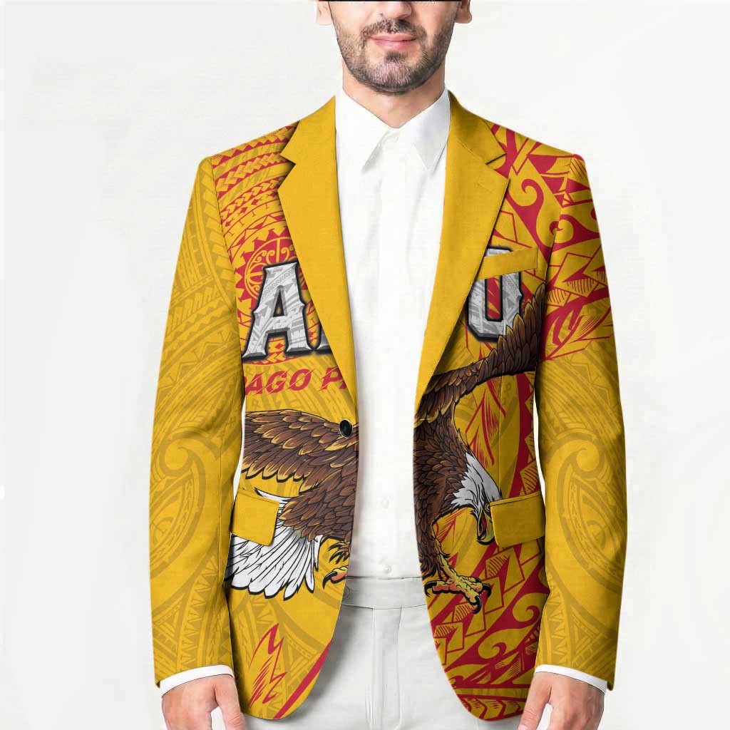 Personalised American Samoa Flag Day Blazer Fautasi Race Pago Pago-Aeto Eagle Wings Tribal Style LT03 - Polynesian Pride