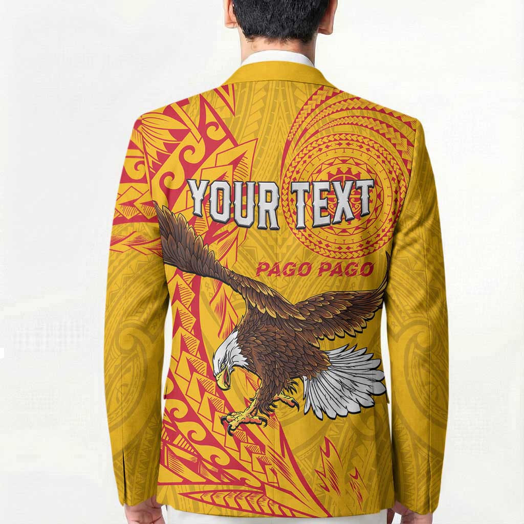 Personalised American Samoa Flag Day Blazer Fautasi Race Pago Pago-Aeto Eagle Wings Tribal Style LT03 - Polynesian Pride