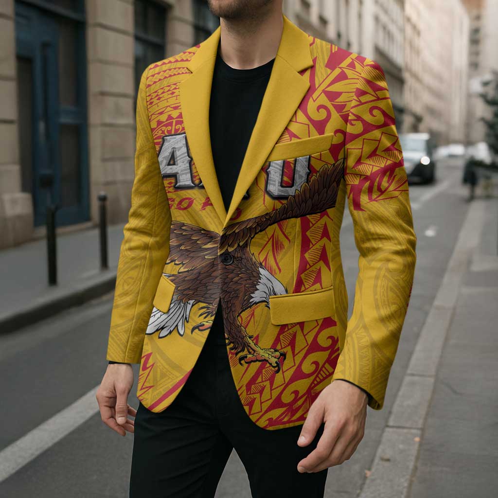 Personalised American Samoa Flag Day Blazer Fautasi Race Pago Pago-Aeto Eagle Wings Tribal Style LT03 - Polynesian Pride