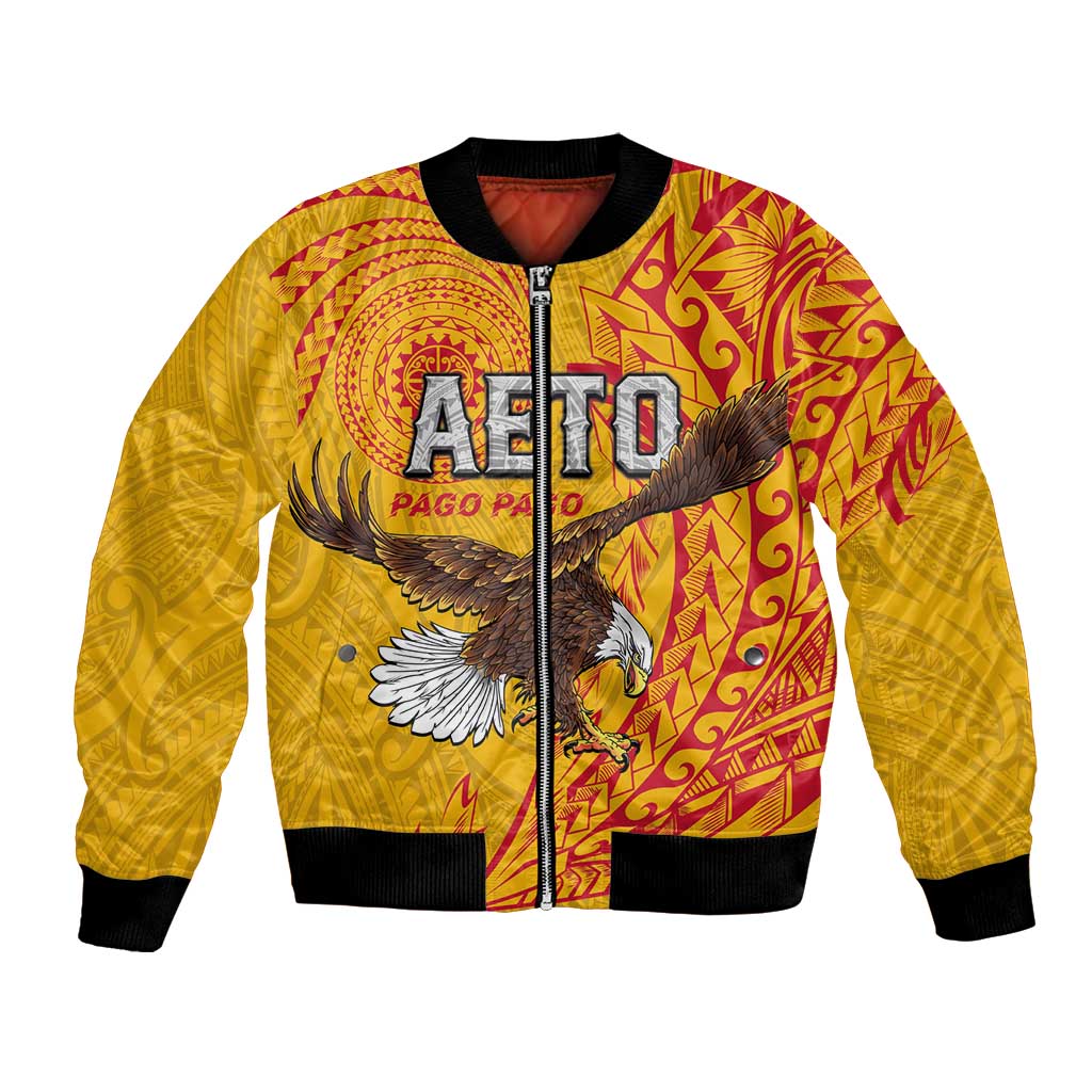 Personalised American Samoa Flag Day Bomber Jacket Fautasi Race Pago Pago-Aeto Eagle Wings Tribal Style LT03 Unisex Multicolor - Polynesian Pride