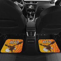 Personalised American Samoa Flag Day Car Mats Fautasi Race Pago Pago-Aeto Eagle Wings Tribal Style LT03 Set 2pcs - Back Multicolor - Polynesian Pride