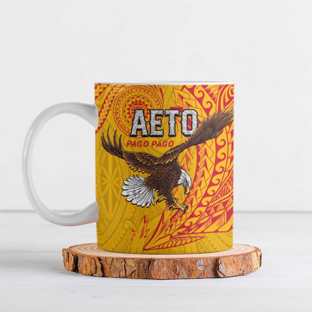 American Samoa Flag Day Ceramic Mug Fautasi Race Pago Pago-Aeto Eagle Wings Tribal Style LT03 Multicolor - Polynesian Pride