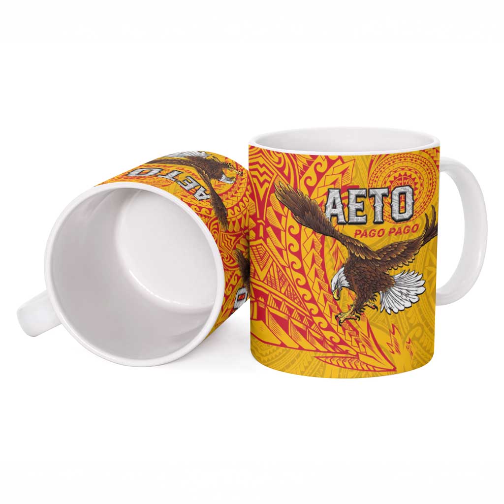 American Samoa Flag Day Ceramic Mug Fautasi Race Pago Pago-Aeto Eagle Wings Tribal Style LT03 - Polynesian Pride