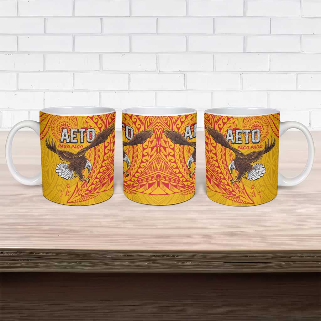 American Samoa Flag Day Ceramic Mug Fautasi Race Pago Pago-Aeto Eagle Wings Tribal Style LT03 - Polynesian Pride