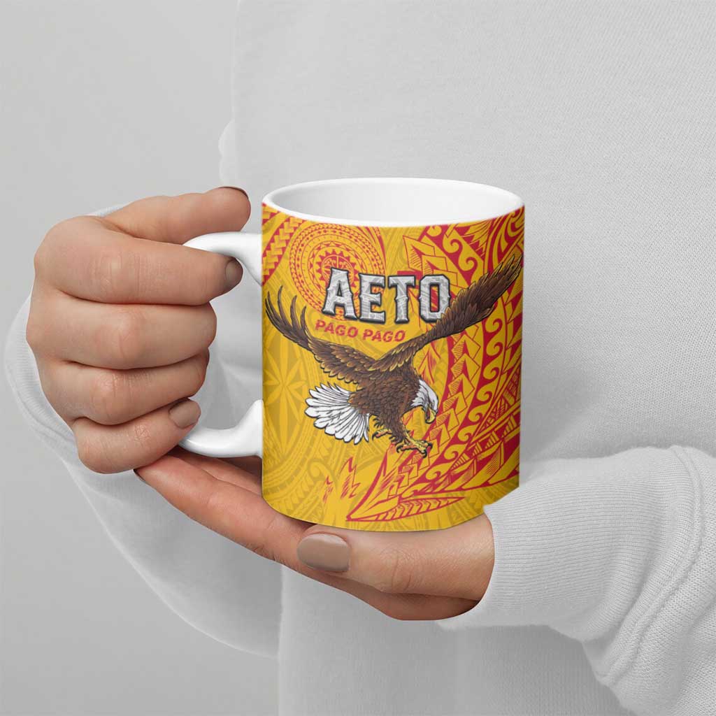 American Samoa Flag Day Ceramic Mug Fautasi Race Pago Pago-Aeto Eagle Wings Tribal Style LT03 - Polynesian Pride