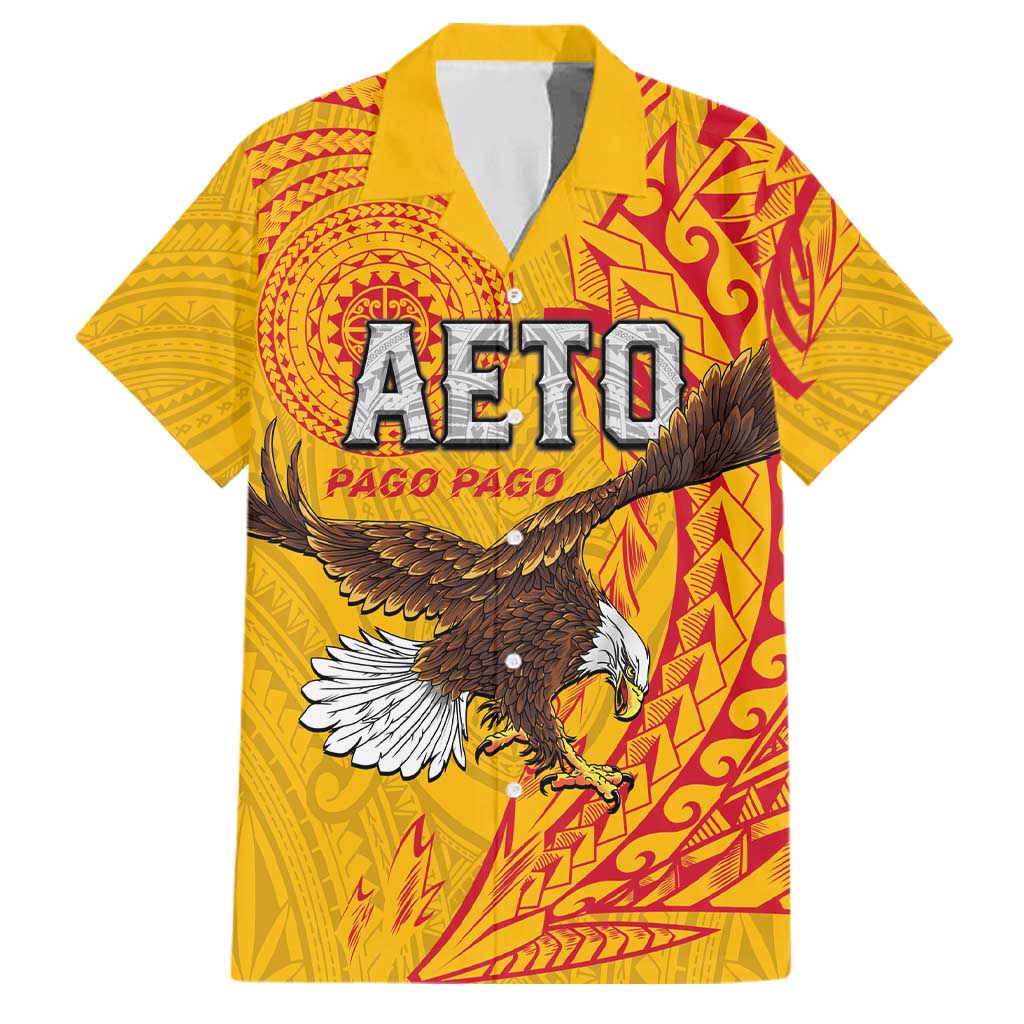 Personalised American Samoa Flag Day Family Matching Off Shoulder Maxi Dress and Hawaiian Shirt Fautasi Race Pago Pago-Aeto Eagle Wings Tribal Style